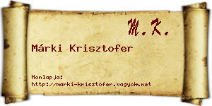 Márki Krisztofer névjegykártya