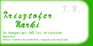 krisztofer marki business card